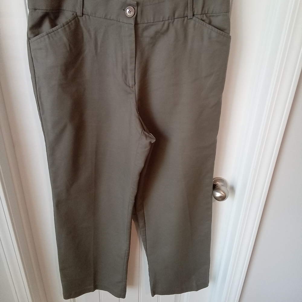 Kim Roger's Plus Size 16 Olive Green Straight Leg Casual/Business Casual Pants